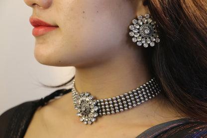 Crystal Bloom Choker Set